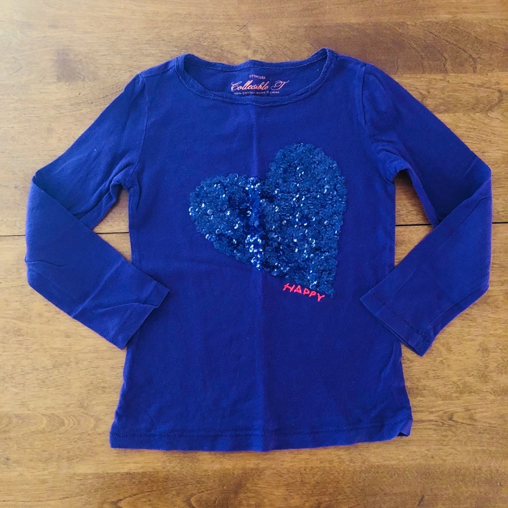 Crewcuts sequin heart tee